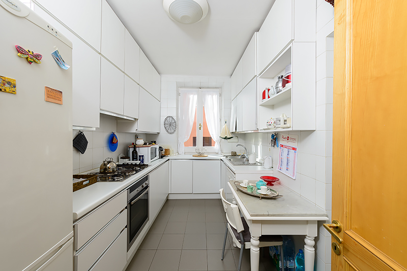 Kitchen seen from its door